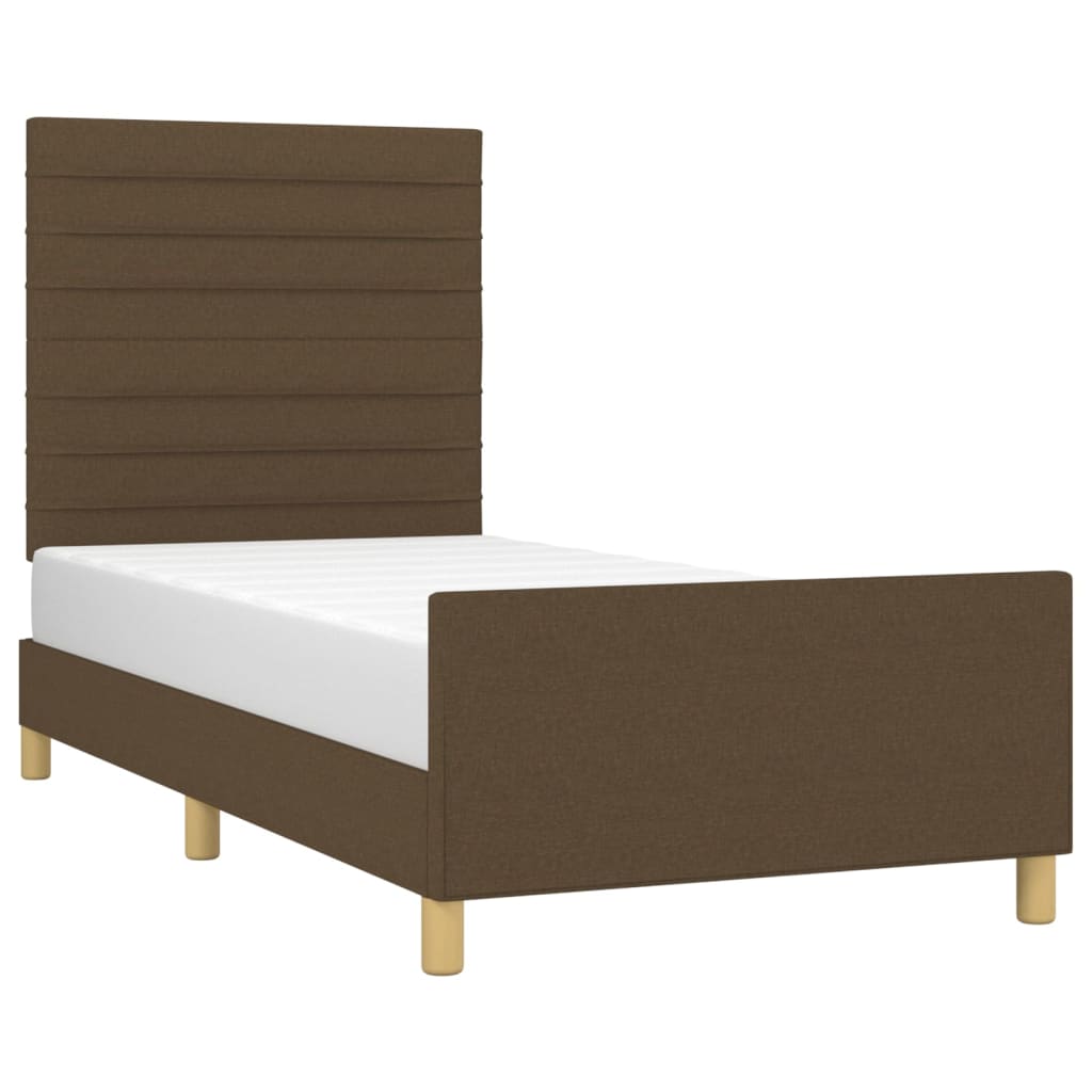 Bedframe zonder matras 90x200 cm stof donkerbruin is nu te koop bij PeponiXL, paradijselijk wonen!