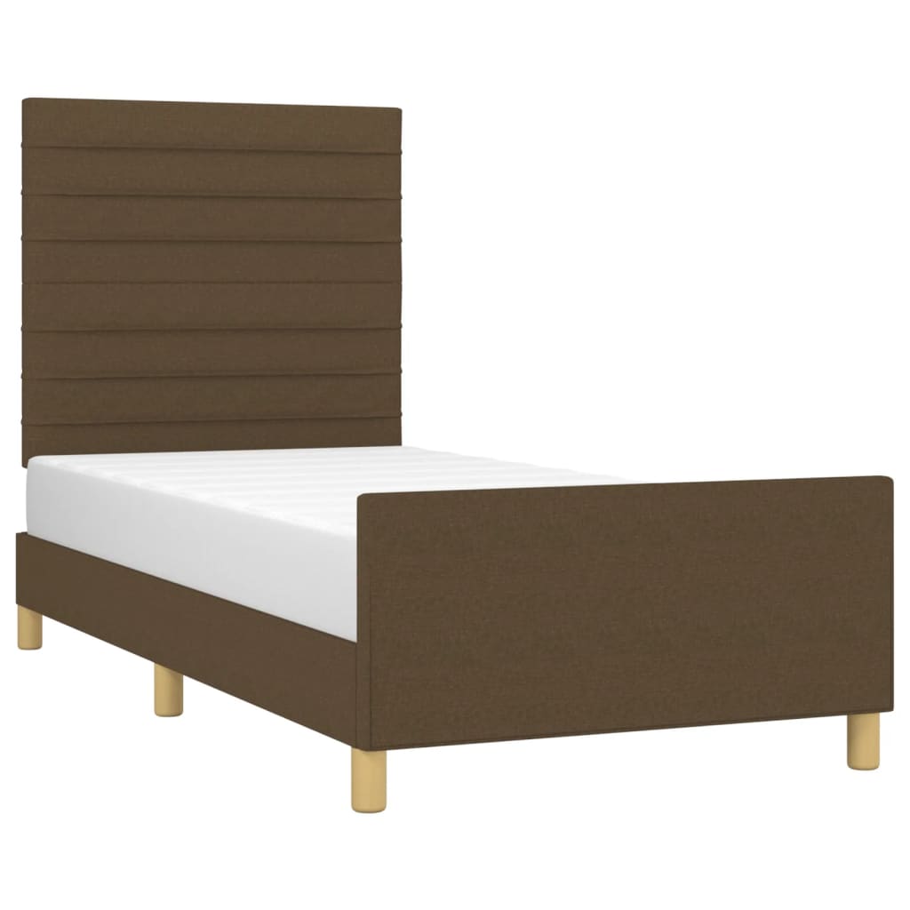 Bedframe zonder matras 100x200 cm stof donkerbruin is nu te koop bij PeponiXL, paradijselijk wonen!