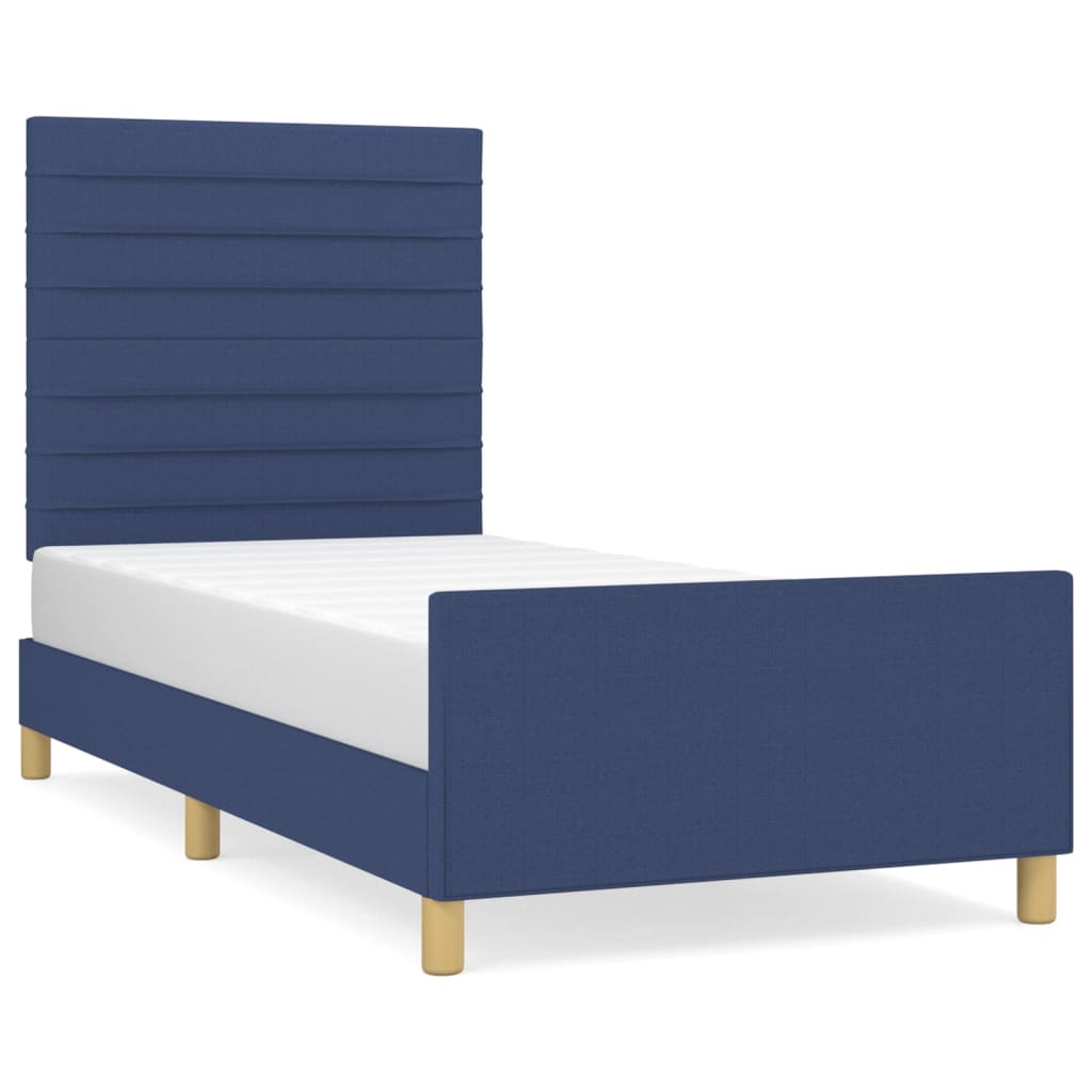Bedframe zonder matras 100x200 cm stof blauw is nu te koop bij PeponiXL, paradijselijk wonen!