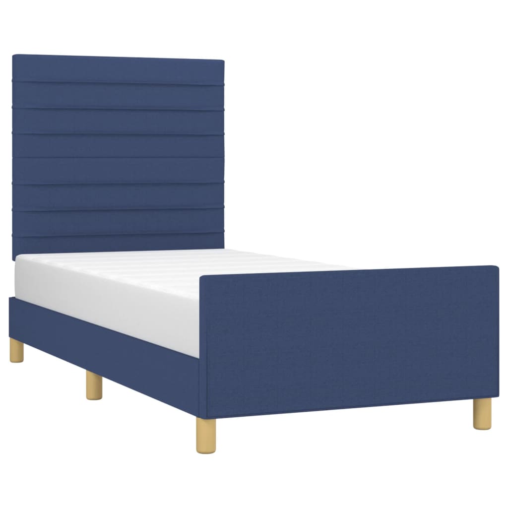 Bedframe zonder matras 100x200 cm stof blauw is nu te koop bij PeponiXL, paradijselijk wonen!