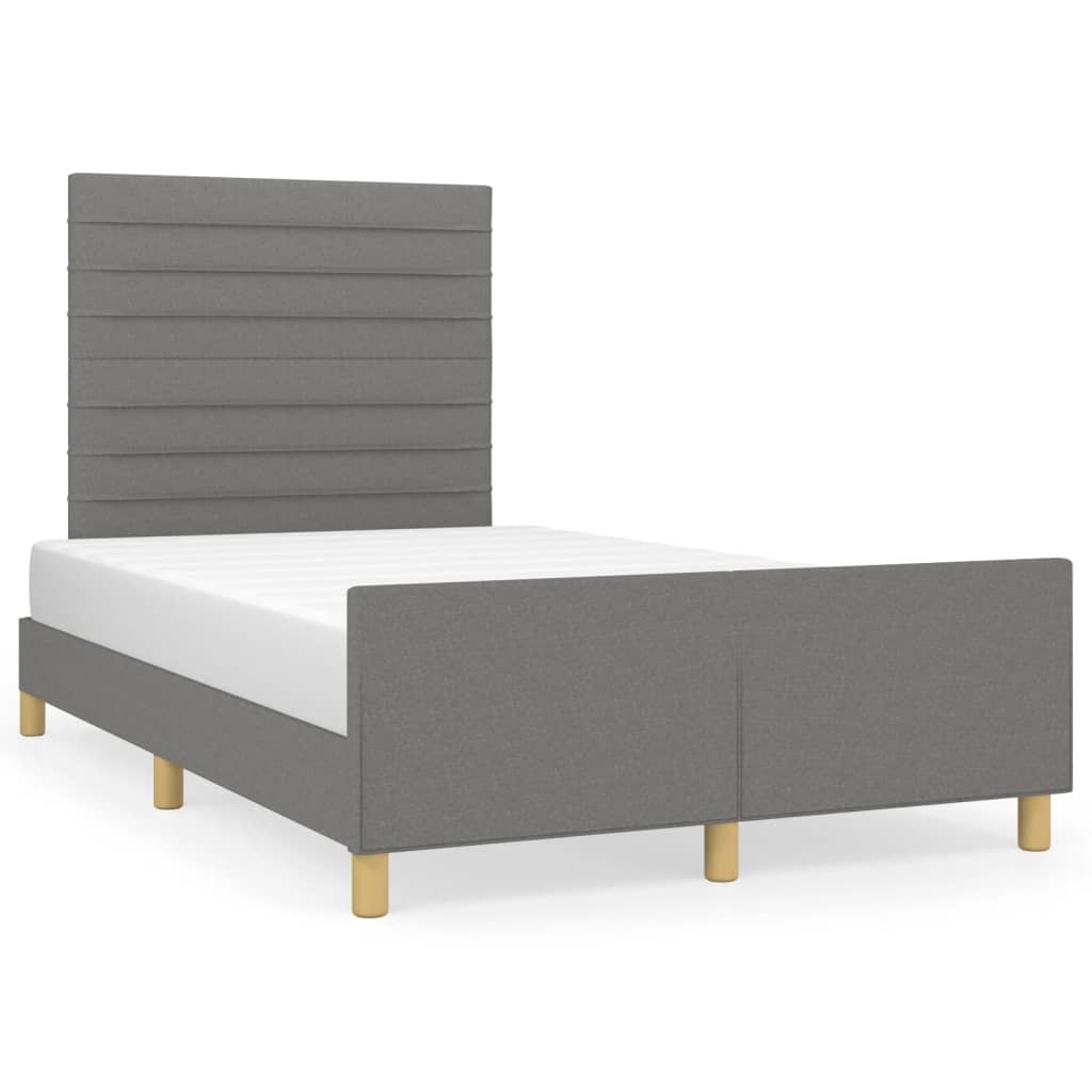 Bedframe zonder matras 120x200 cm stof donkergrijs is nu te koop bij PeponiXL, paradijselijk wonen!