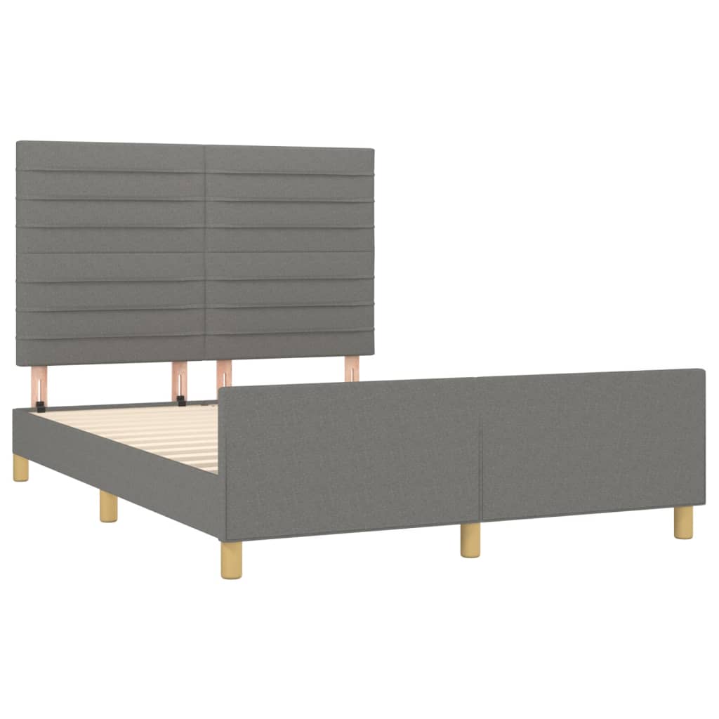 Bedframe zonder matras stof donkergrijs 140x190 cm is nu te koop bij PeponiXL, paradijselijk wonen!