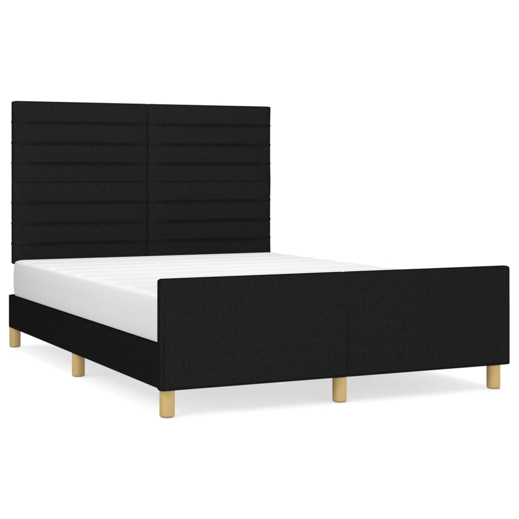 Bedframe zonder matras stof zwart 140x190 cm is nu te koop bij PeponiXL, paradijselijk wonen!