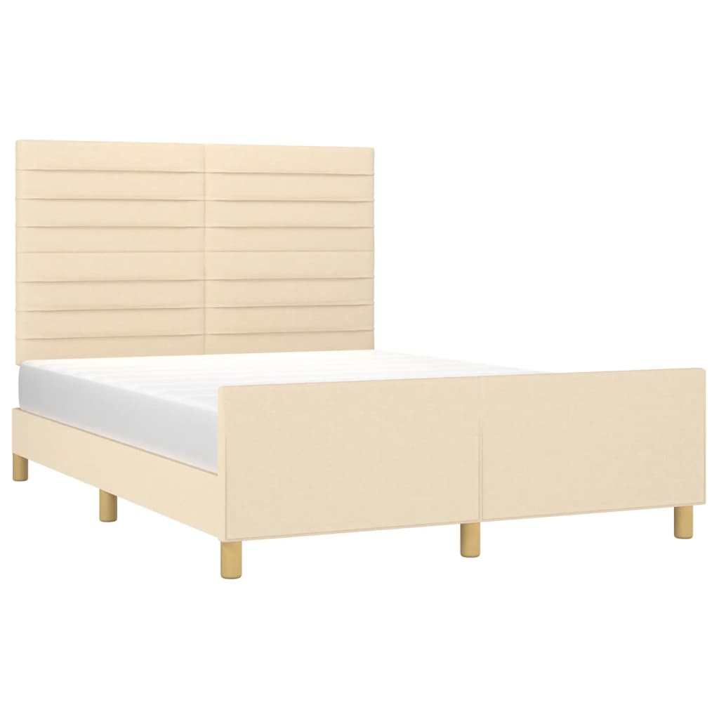 Bedframe zonder matras stof crèmekleurig 140x200 cm is nu te koop bij PeponiXL, paradijselijk wonen!