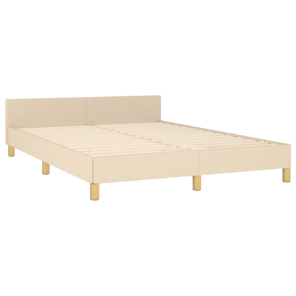 Bedframe zonder matras stof crèmekleurig 140x200 cm is nu te koop bij PeponiXL, paradijselijk wonen!