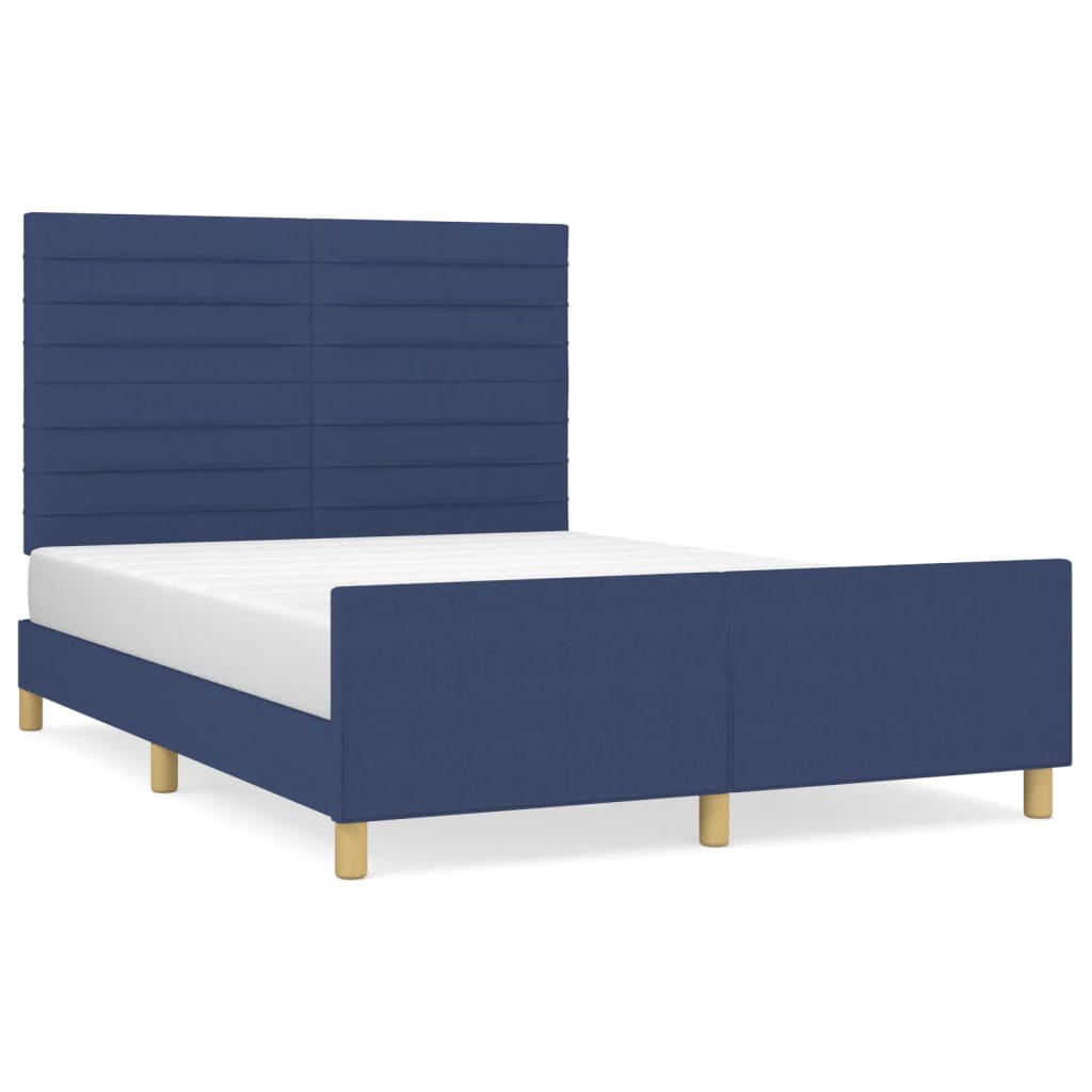 Bedframe zonder matras stof blauw 140x200 cm is nu te koop bij PeponiXL, paradijselijk wonen!