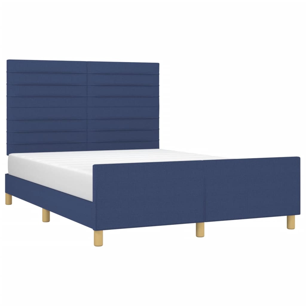 Bedframe zonder matras stof blauw 140x200 cm is nu te koop bij PeponiXL, paradijselijk wonen!