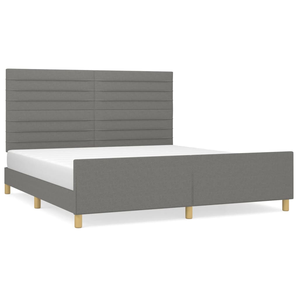 Bedframe zonder matras stof donkergrijs 160x200 cm is nu te koop bij PeponiXL, paradijselijk wonen!