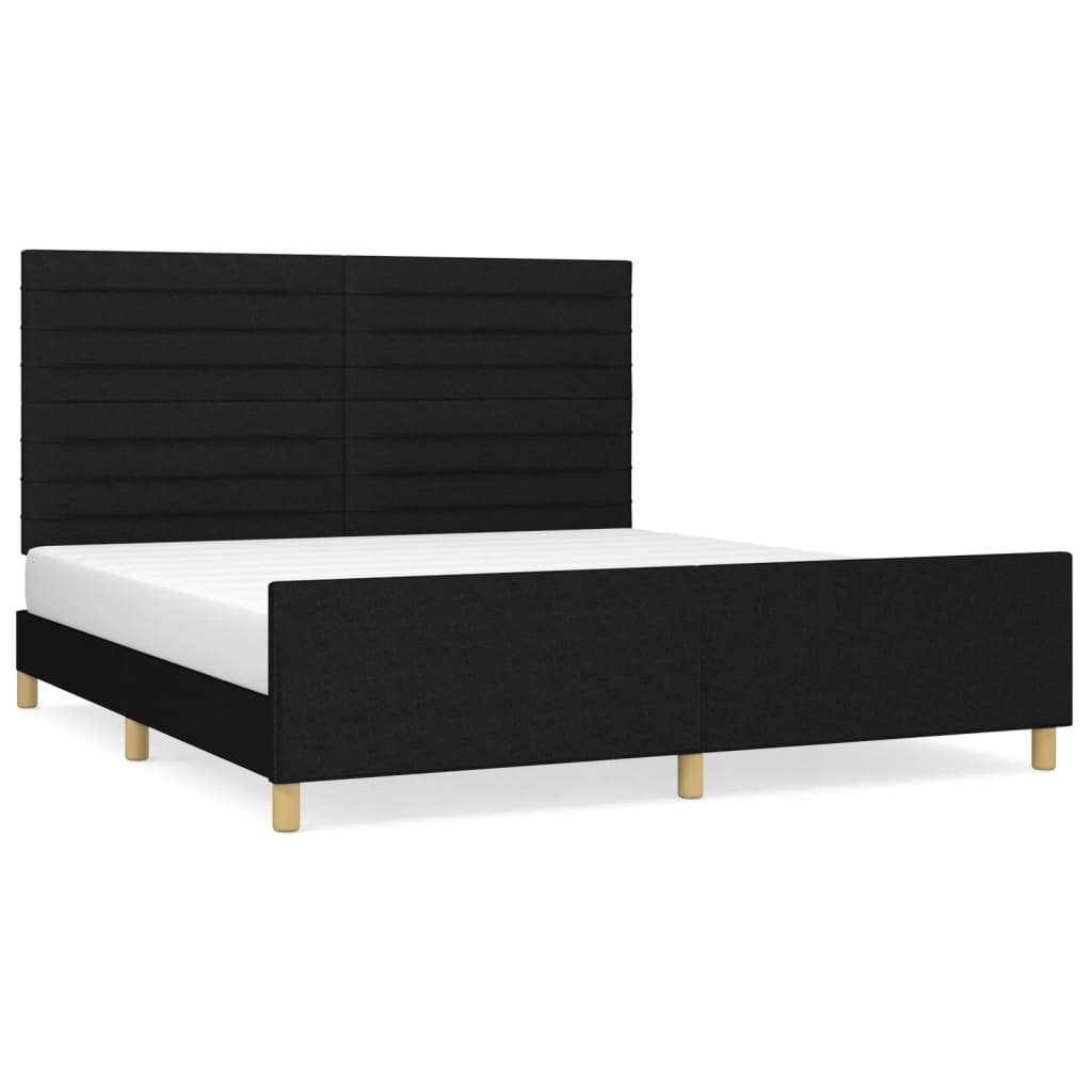 Bedframe zonder matras stof zwart 160x200 cm is nu te koop bij PeponiXL, paradijselijk wonen!