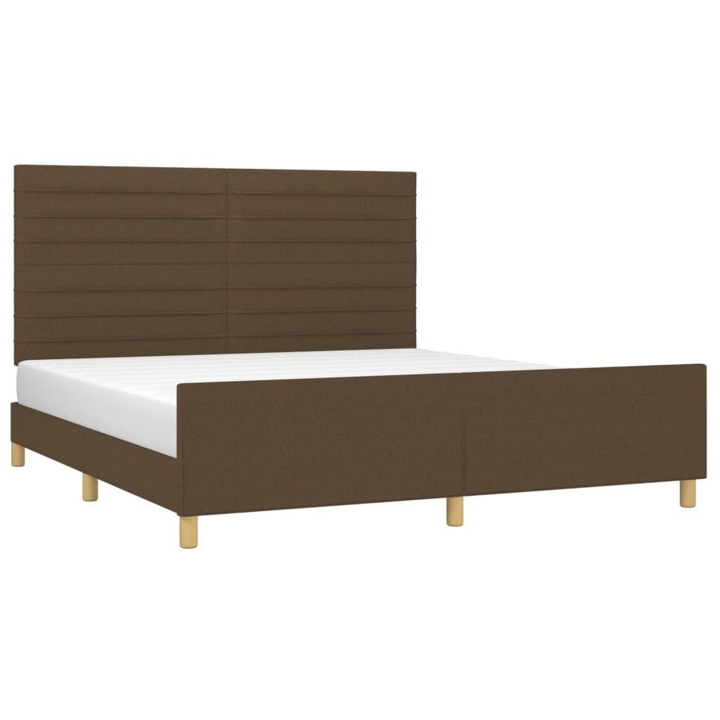 Bedframe zonder matras stof donkerbruin 160x200 cm is nu te koop bij PeponiXL, paradijselijk wonen!
