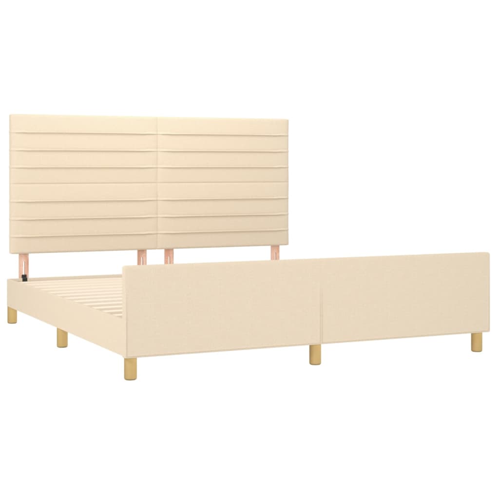 Bedframe zonder matras stof crèmekleurig 160x200 cm is nu te koop bij PeponiXL, paradijselijk wonen!