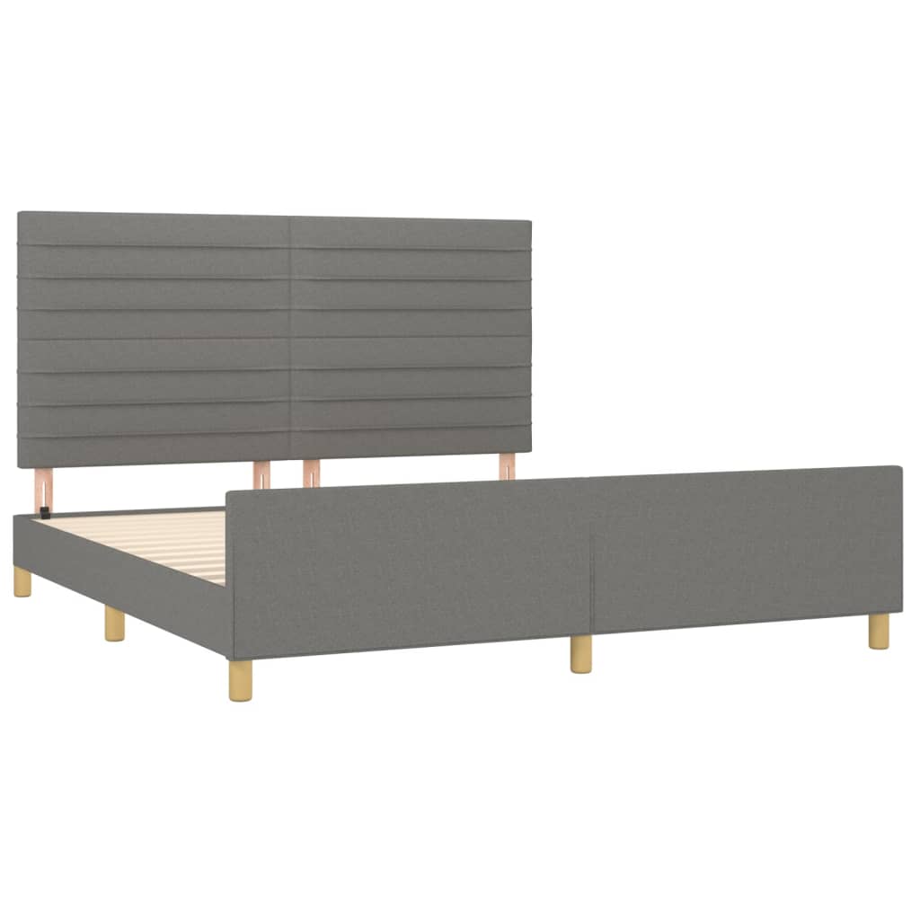 Bedframe zonder matras stof donkergrijs 180x200 cm is nu te koop bij PeponiXL, paradijselijk wonen!