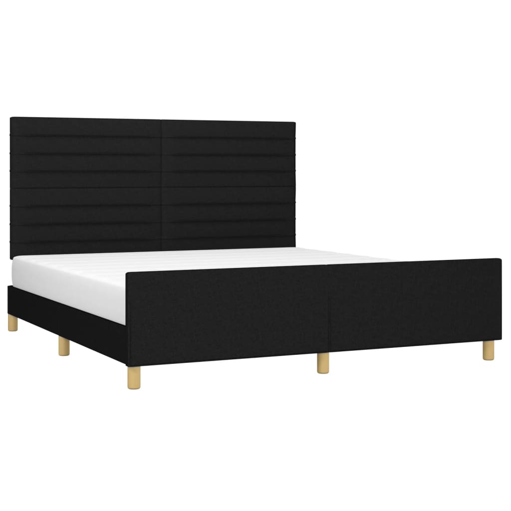 Bedframe zonder matras stof zwart 180x200 cm is nu te koop bij PeponiXL, paradijselijk wonen!