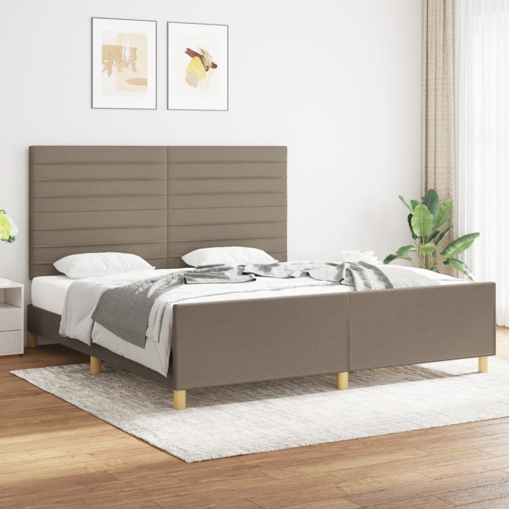 Bedframe zonder matras stof taupe 180x200 cm is nu te koop bij PeponiXL, paradijselijk wonen!