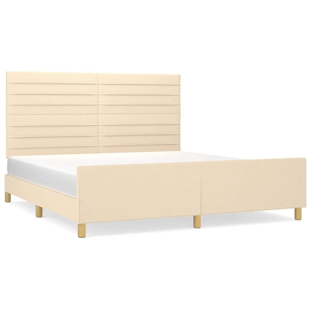 Bedframe zonder matras stof crèmekleurig 180x200 cm is nu te koop bij PeponiXL, paradijselijk wonen!