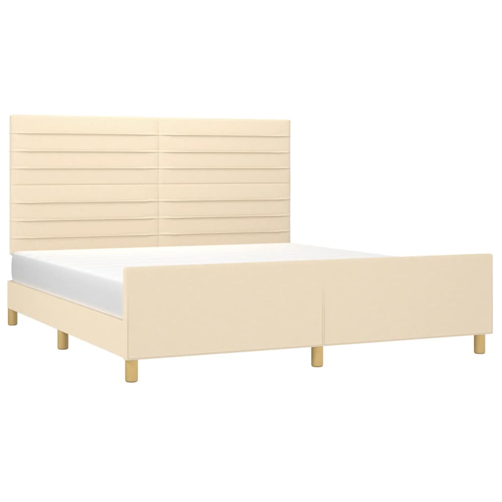 Bedframe zonder matras stof crèmekleurig 180x200 cm is nu te koop bij PeponiXL, paradijselijk wonen!