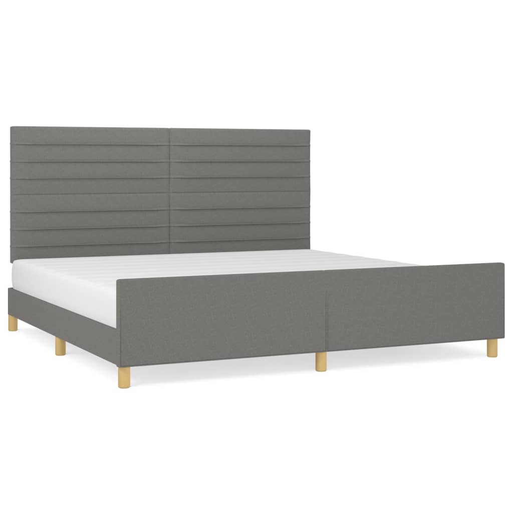 Bedframe zonder matras stof donkergrijs 200x200 cm is nu te koop bij PeponiXL, paradijselijk wonen!