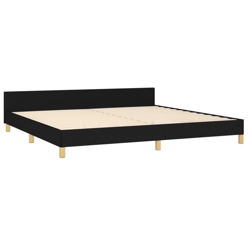 Bedframe zonder matras stof zwart 200x200 cm is nu te koop bij PeponiXL, paradijselijk wonen!