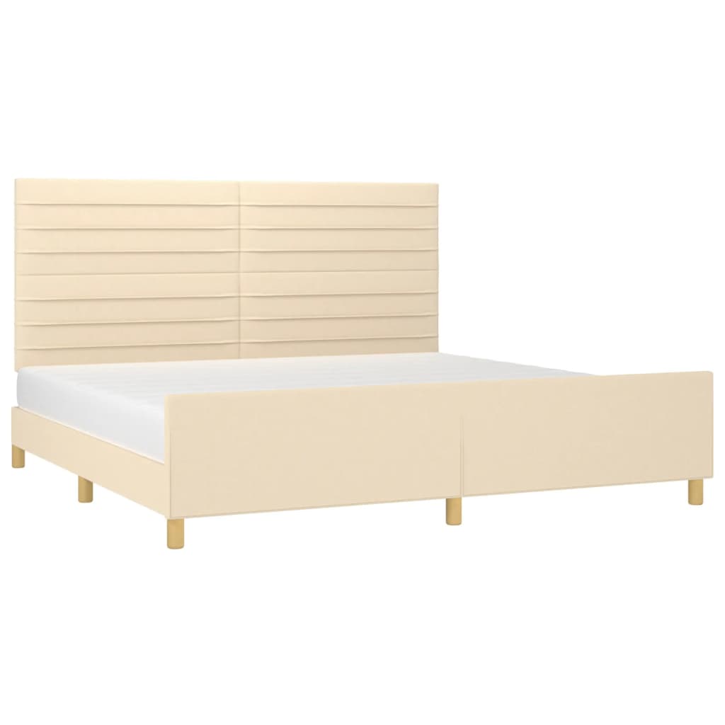 Bedframe zonder matras stof crèmekleurig 200x200 cm is nu te koop bij PeponiXL, paradijselijk wonen!