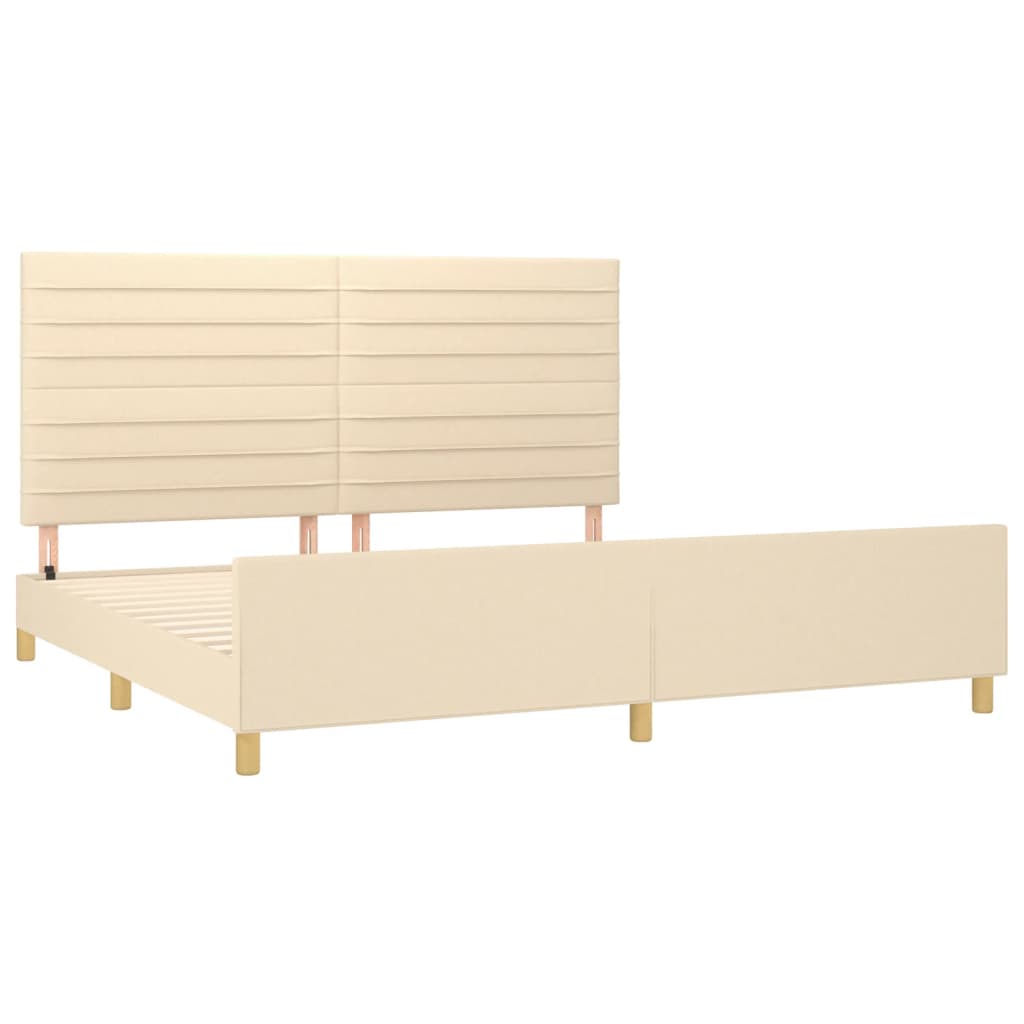 Bedframe zonder matras stof crèmekleurig 200x200 cm is nu te koop bij PeponiXL, paradijselijk wonen!