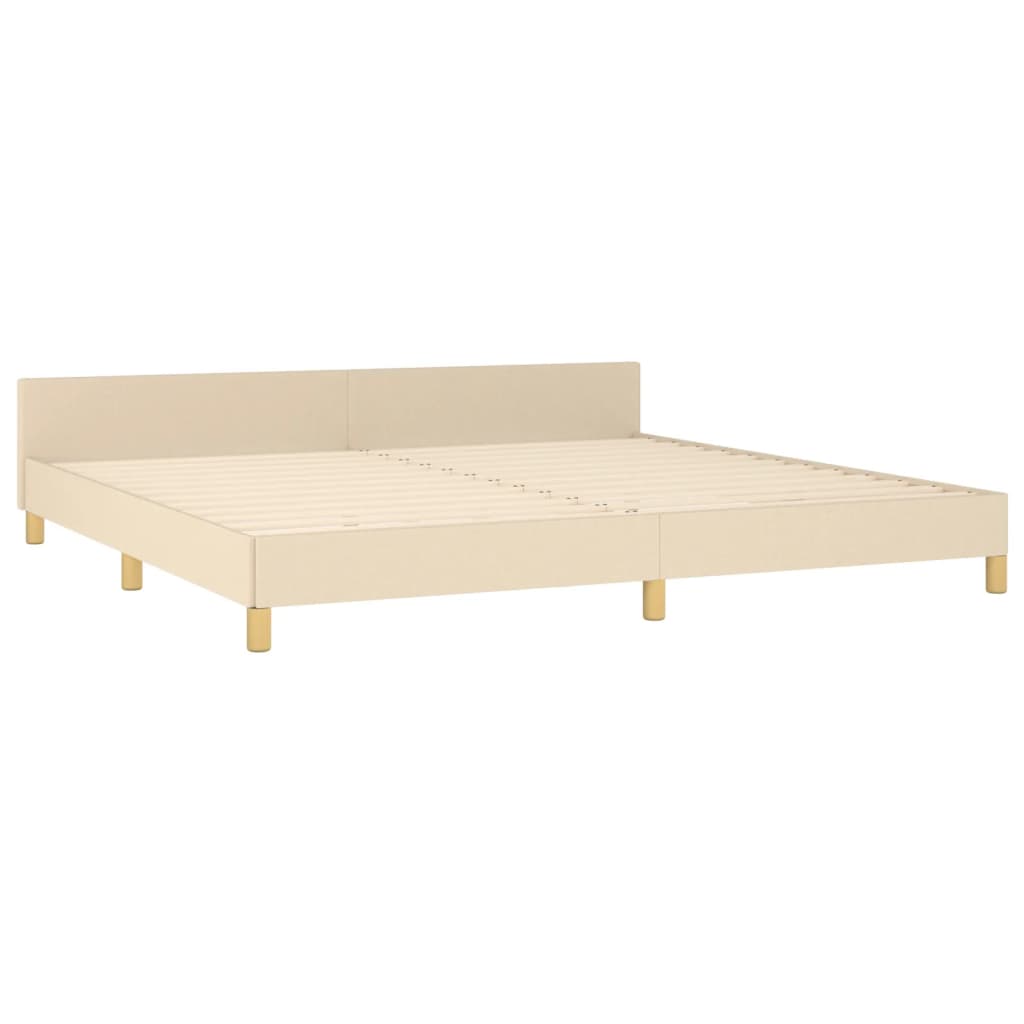 Bedframe zonder matras stof crèmekleurig 200x200 cm is nu te koop bij PeponiXL, paradijselijk wonen!