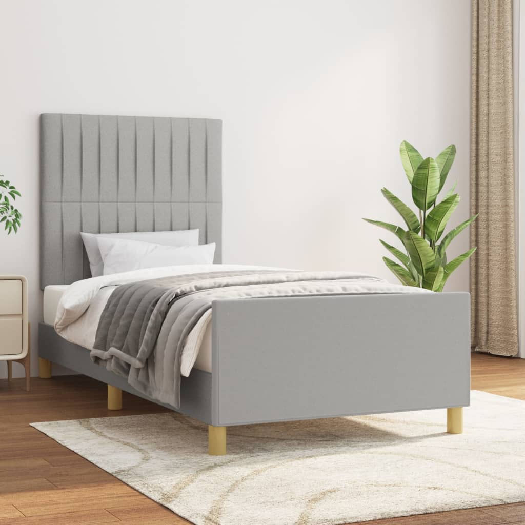 Bedframe zonder matras 80x200 cm stof lichtgrijs is nu te koop bij PeponiXL, paradijselijk wonen!