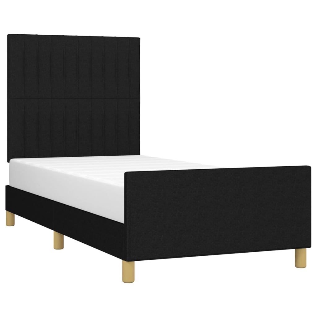 Bedframe zonder matras 80x200 cm stof zwart is nu te koop bij PeponiXL, paradijselijk wonen!