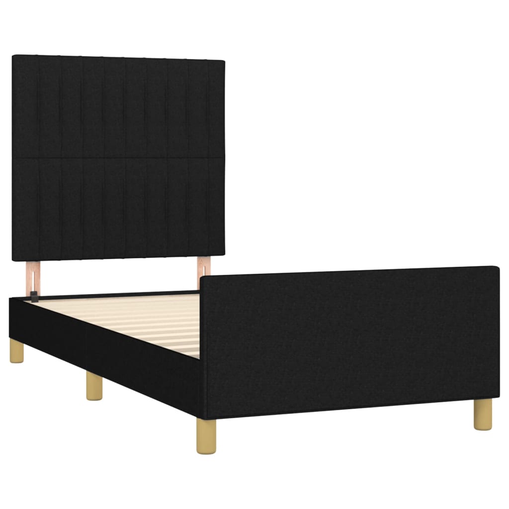 Bedframe zonder matras 80x200 cm stof zwart is nu te koop bij PeponiXL, paradijselijk wonen!