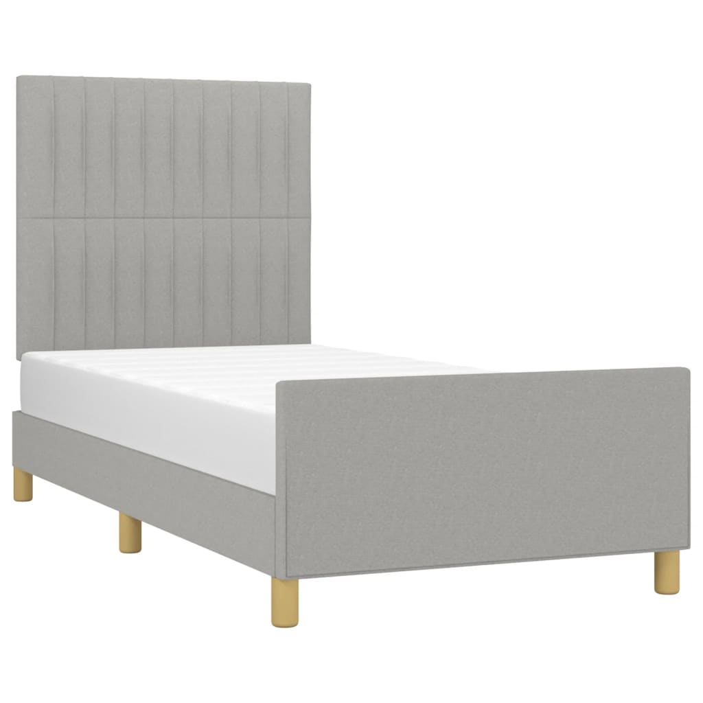 Bedframe zonder matras 90x190 cm stof lichtgrijs is nu te koop bij PeponiXL, paradijselijk wonen!