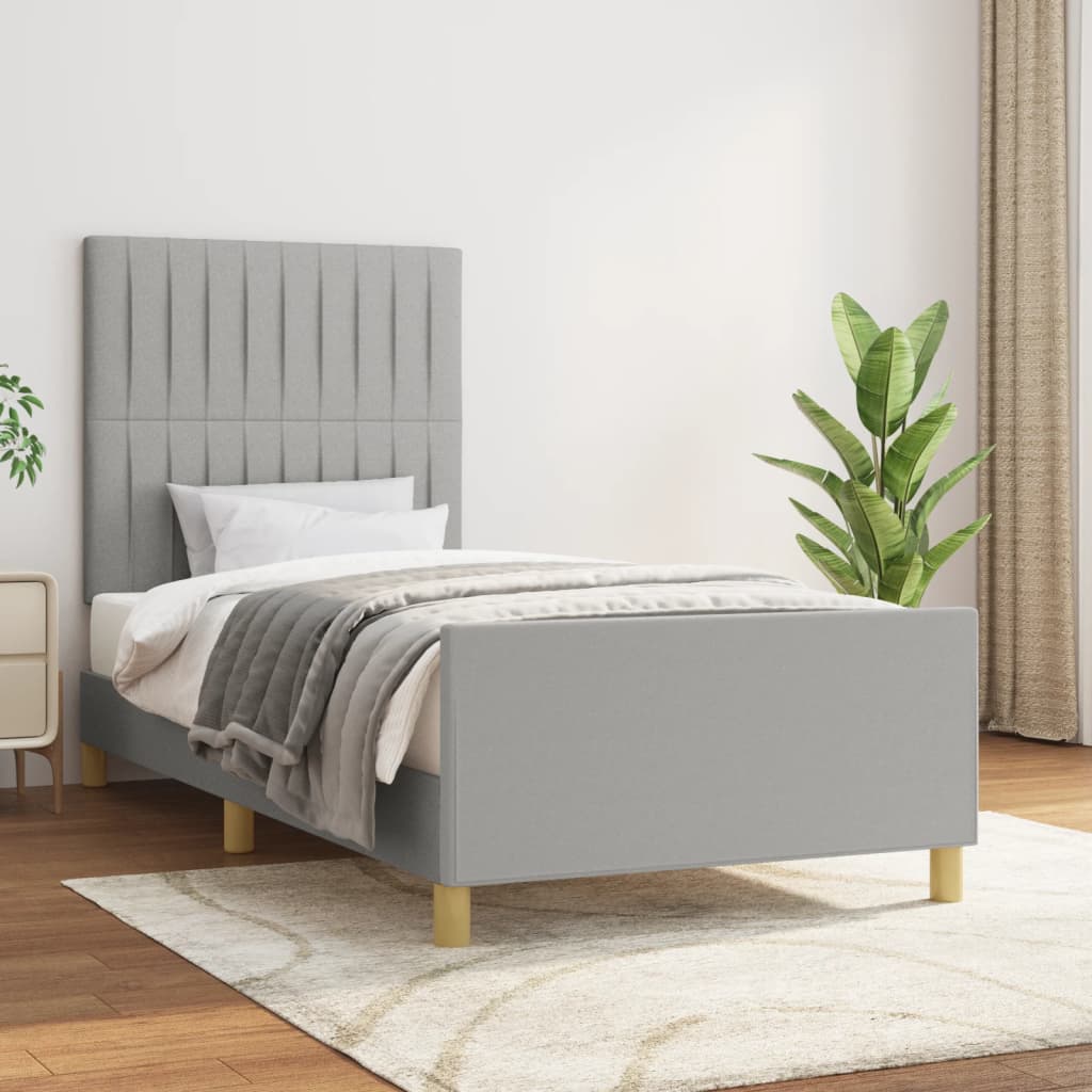 Bedframe zonder matras 90x190 cm stof lichtgrijs is nu te koop bij PeponiXL, paradijselijk wonen!