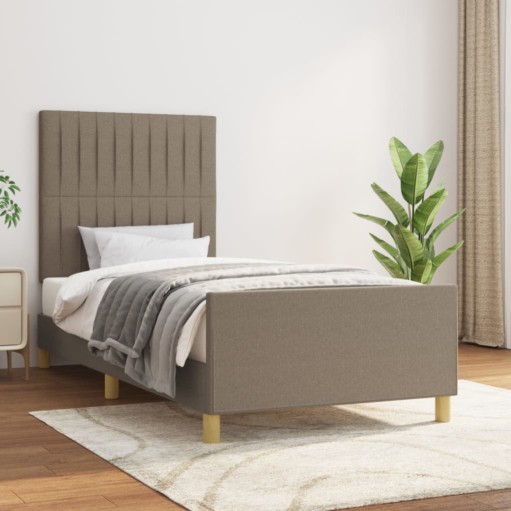 Bedframe zonder matras 90x190 cm stof taupe is nu te koop bij PeponiXL, paradijselijk wonen!