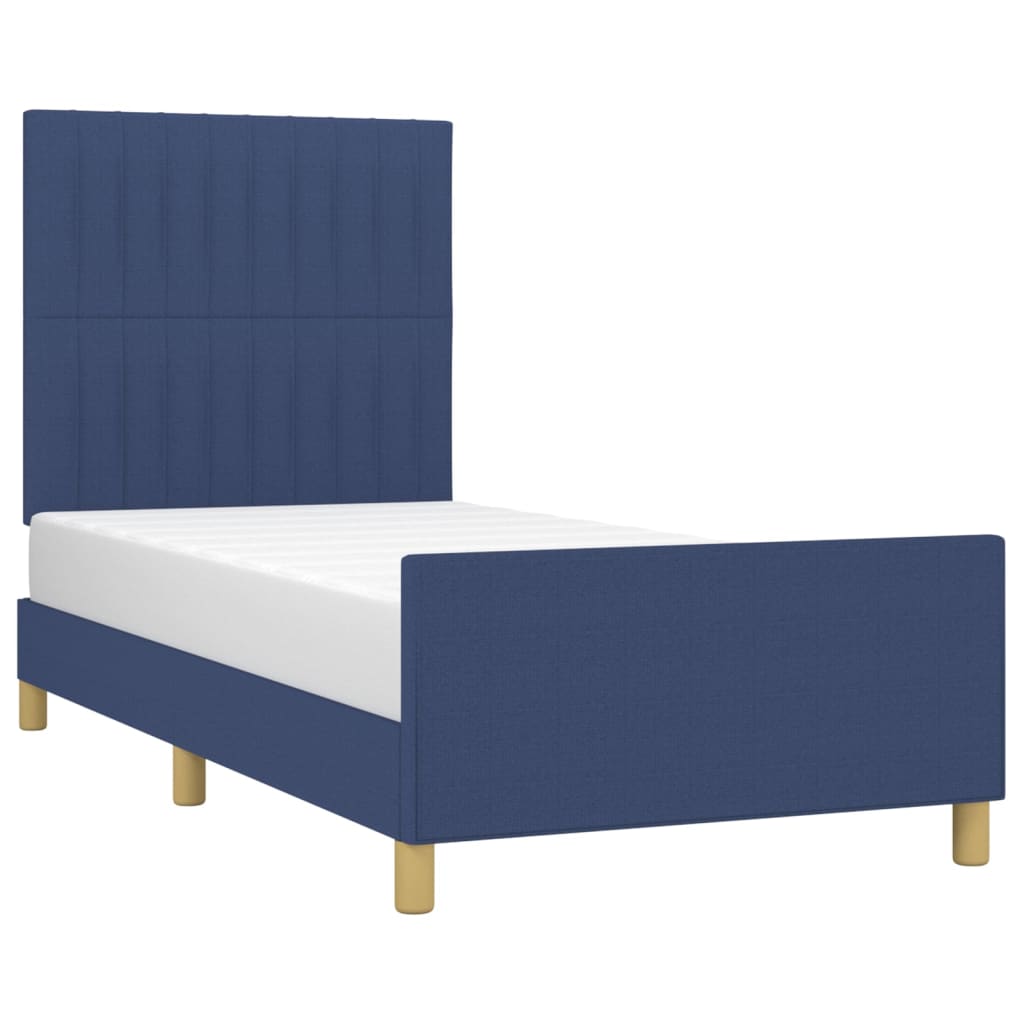 Bedframe zonder matras 90x190 cm stof blauw is nu te koop bij PeponiXL, paradijselijk wonen!