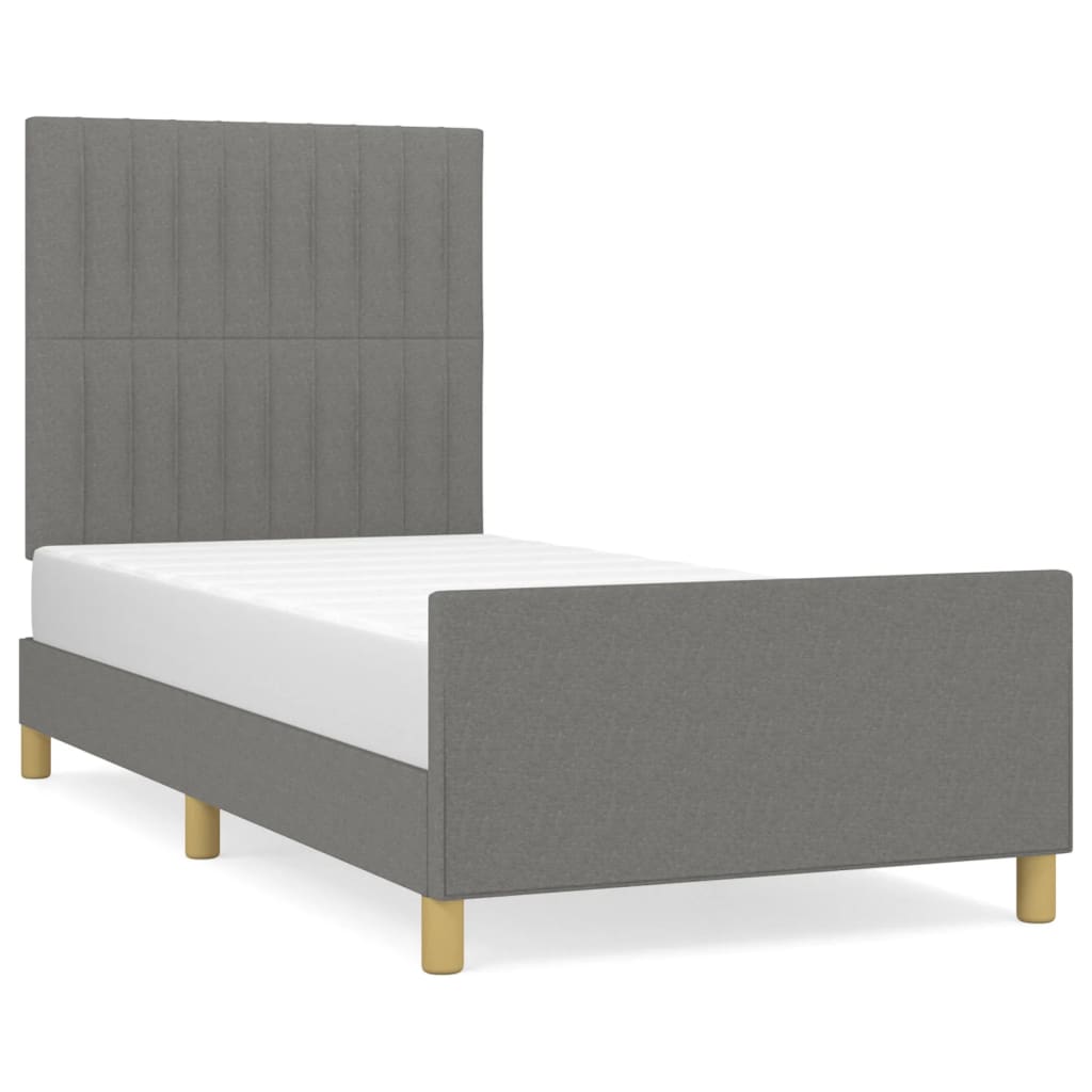 Bedframe zonder matras 90x200 cm stof donkergrijs is nu te koop bij PeponiXL, paradijselijk wonen!