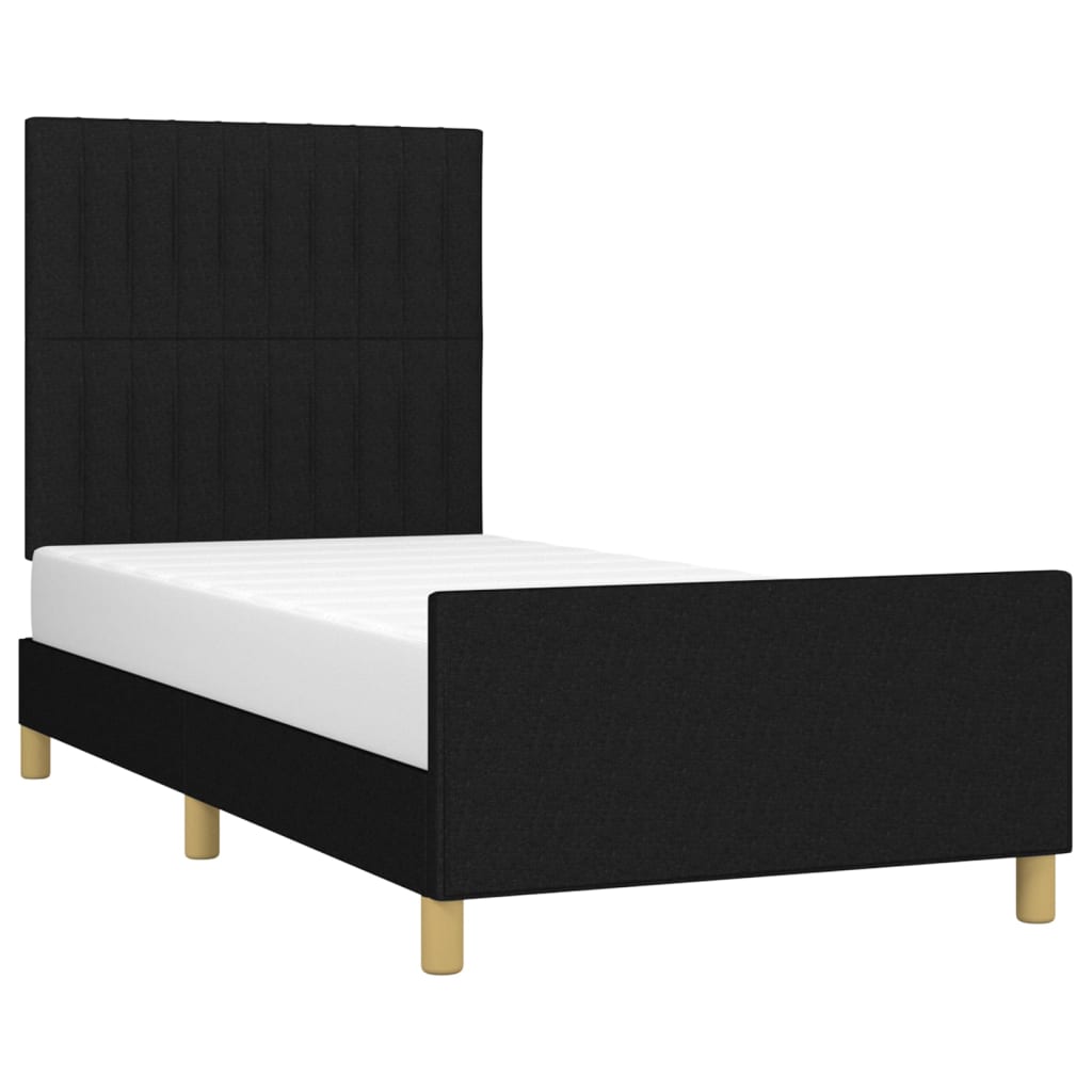 Bedframe zonder matras 90x200 cm stof zwart is nu te koop bij PeponiXL, paradijselijk wonen!