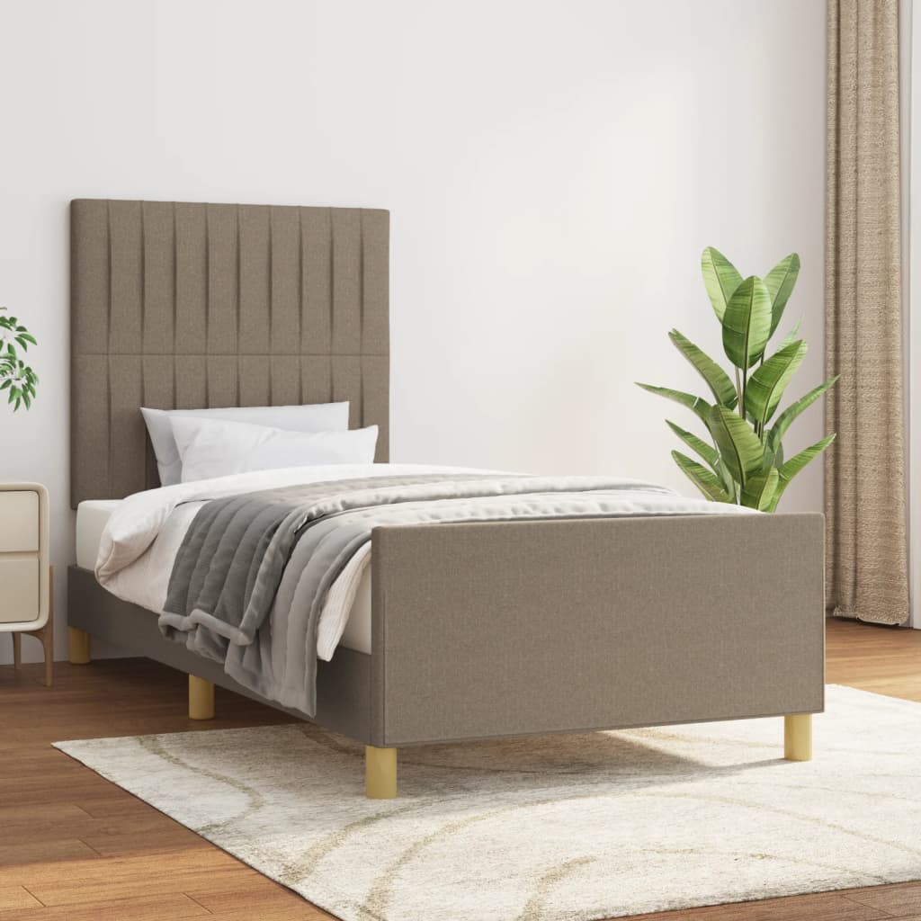 Bedframe zonder matras 90x200 cm stof taupe is nu te koop bij PeponiXL, paradijselijk wonen!