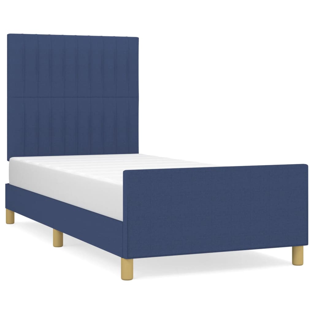 Bedframe zonder matras 90x200 cm stof blauw is nu te koop bij PeponiXL, paradijselijk wonen!