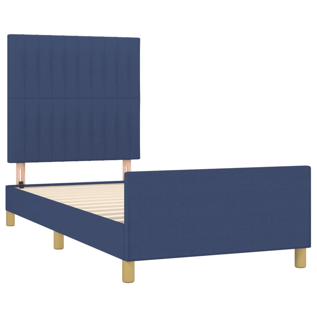 Bedframe zonder matras 90x200 cm stof blauw is nu te koop bij PeponiXL, paradijselijk wonen!
