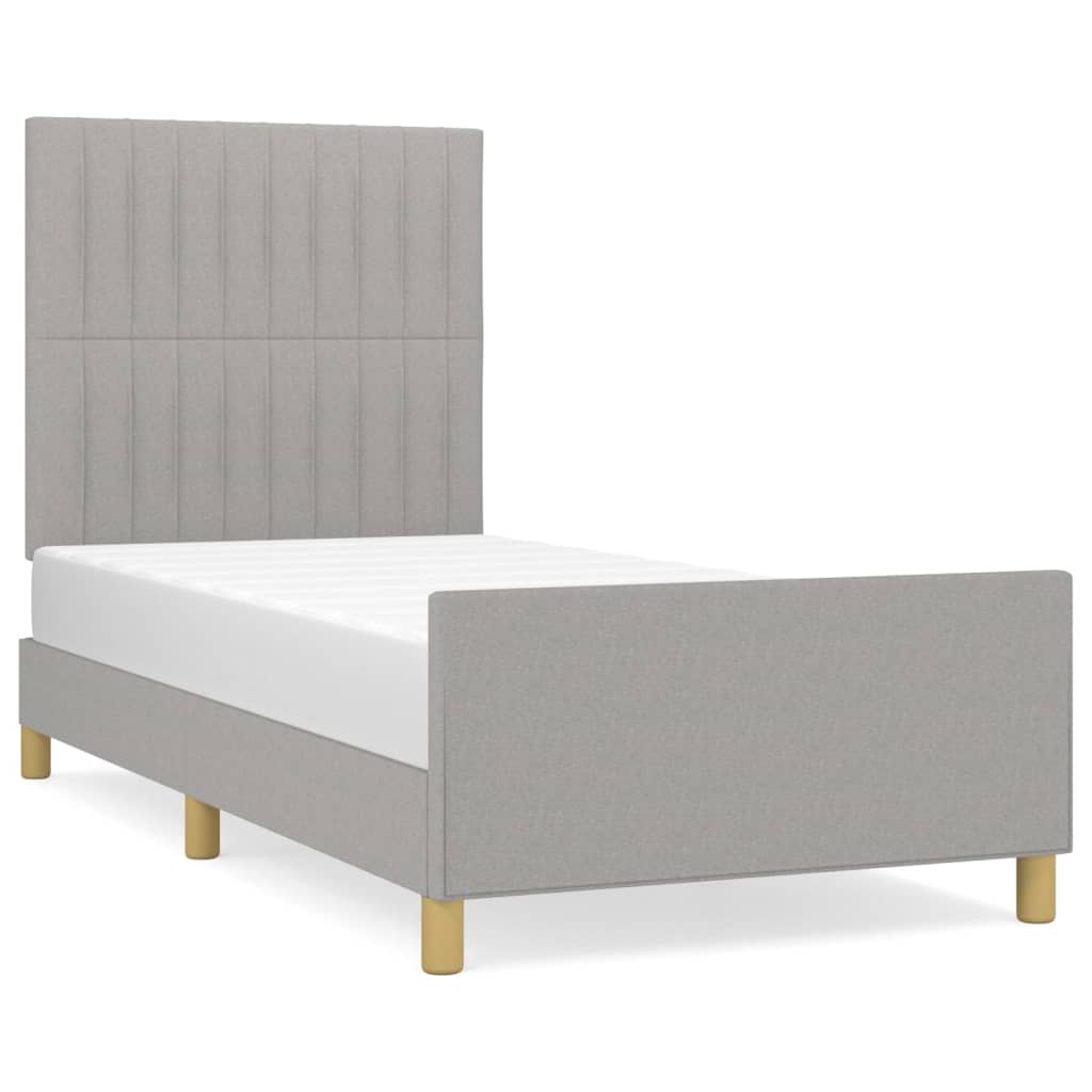 Bedframe zonder matras 100x200 cm stof lichtgrijs is nu te koop bij PeponiXL, paradijselijk wonen!