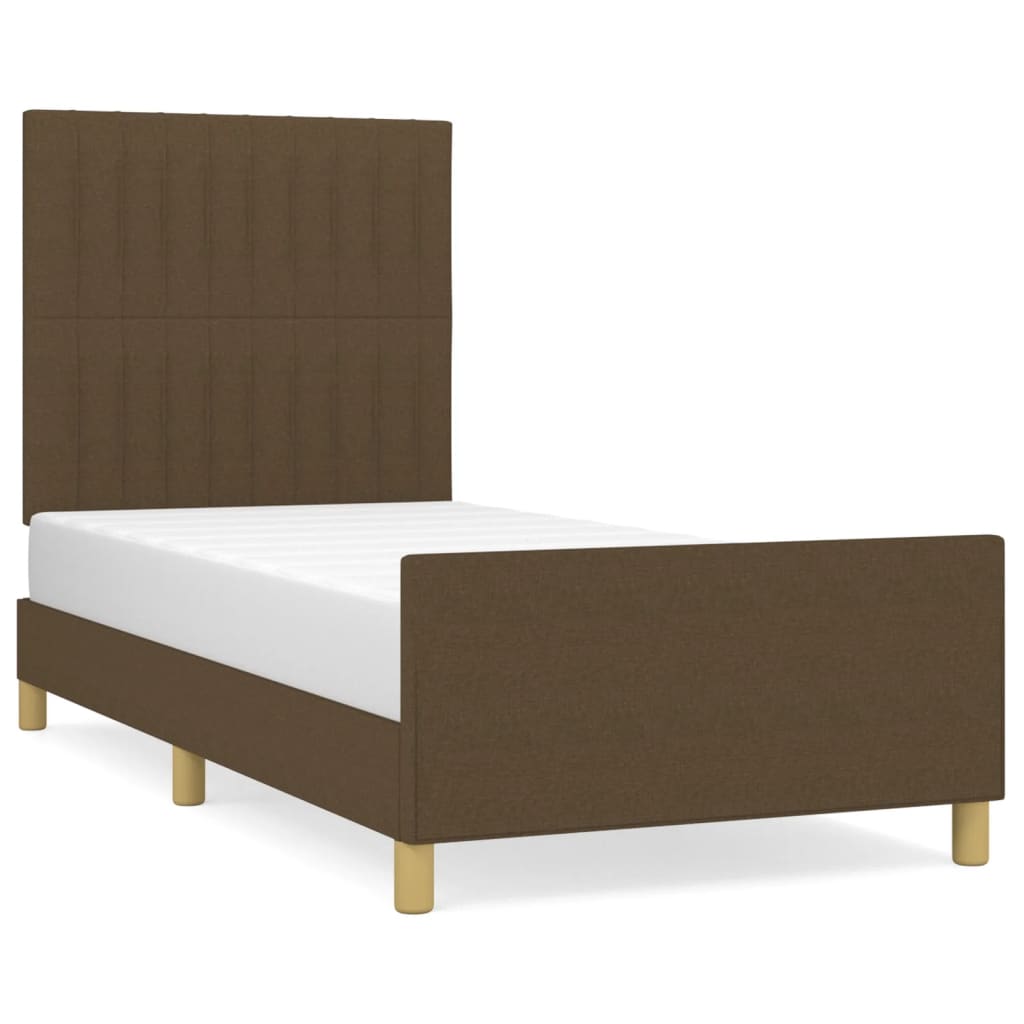 Bedframe zonder matras 100x200 cm stof donkerbruin is nu te koop bij PeponiXL, paradijselijk wonen!