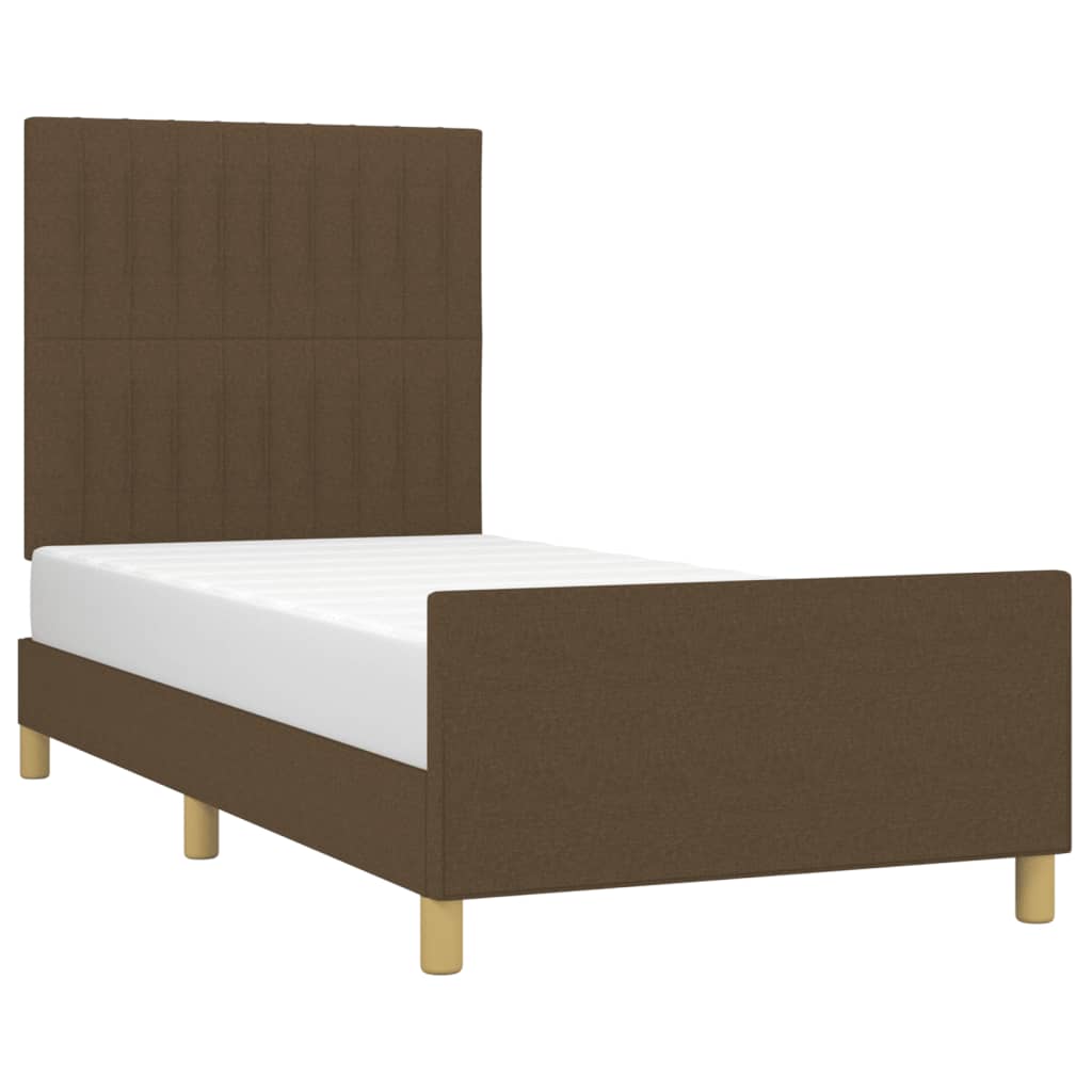 Bedframe zonder matras 100x200 cm stof donkerbruin is nu te koop bij PeponiXL, paradijselijk wonen!