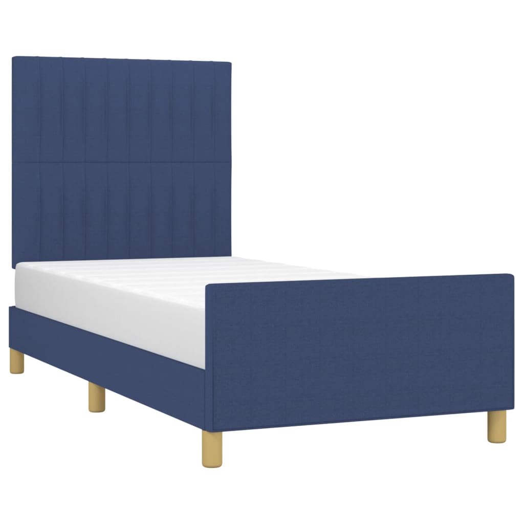 Bedframe zonder matras 100x200 cm stof blauw is nu te koop bij PeponiXL, paradijselijk wonen!