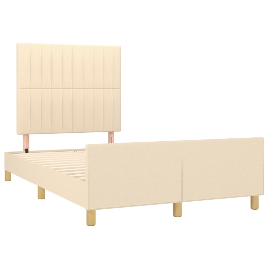 Bedframe zonder matras 120x200 cm stof crèmekleurig is nu te koop bij PeponiXL, paradijselijk wonen!