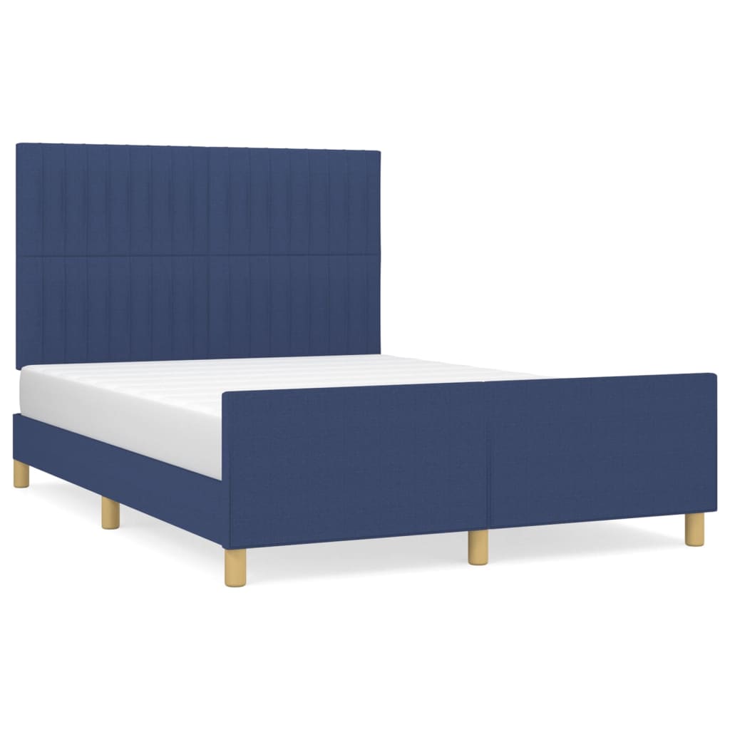 Bedframe zonder matras stof blauw 140x190 cm is nu te koop bij PeponiXL, paradijselijk wonen!