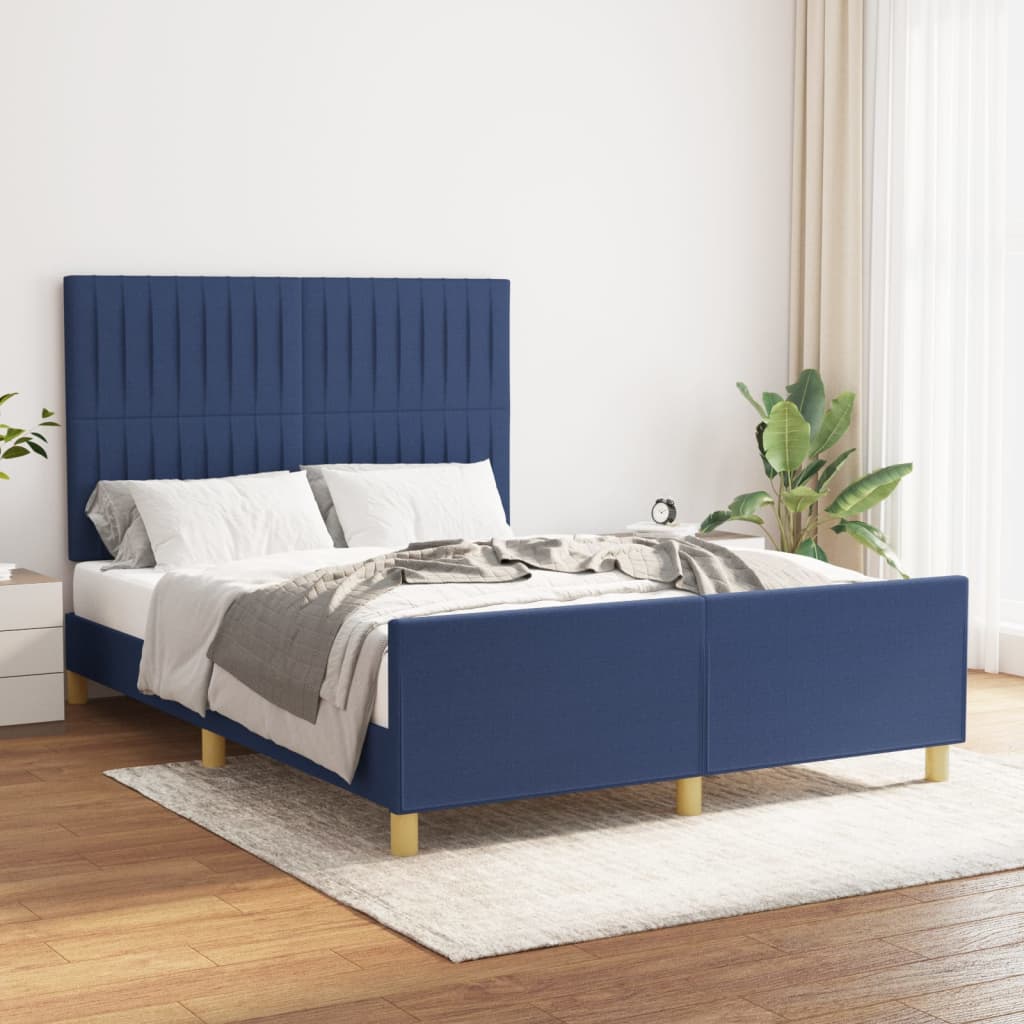 Bedframe zonder matras stof blauw 140x190 cm is nu te koop bij PeponiXL, paradijselijk wonen!