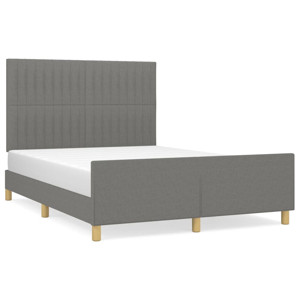 Bedframe zonder matras stof donkergrijs 140x200 cm is nu te koop bij PeponiXL, paradijselijk wonen!