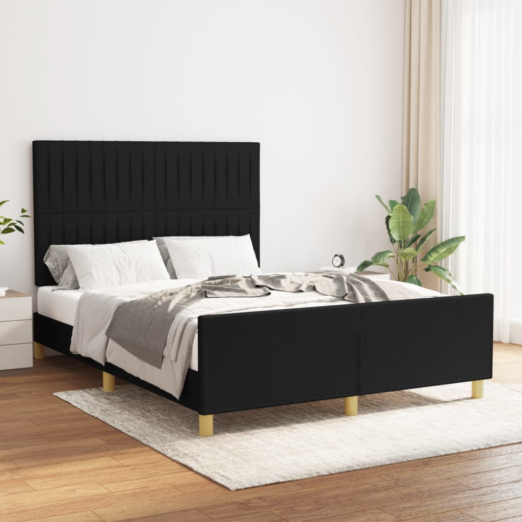Bedframe zonder matras stof zwart 140x200 cm is nu te koop bij PeponiXL, paradijselijk wonen!
