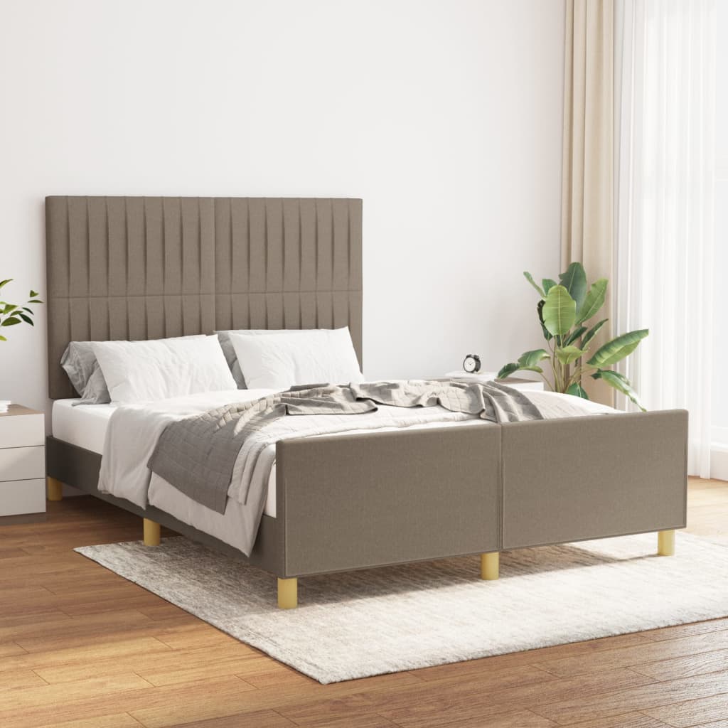 Bedframe zonder matras stof taupe 140x200 cm is nu te koop bij PeponiXL, paradijselijk wonen!