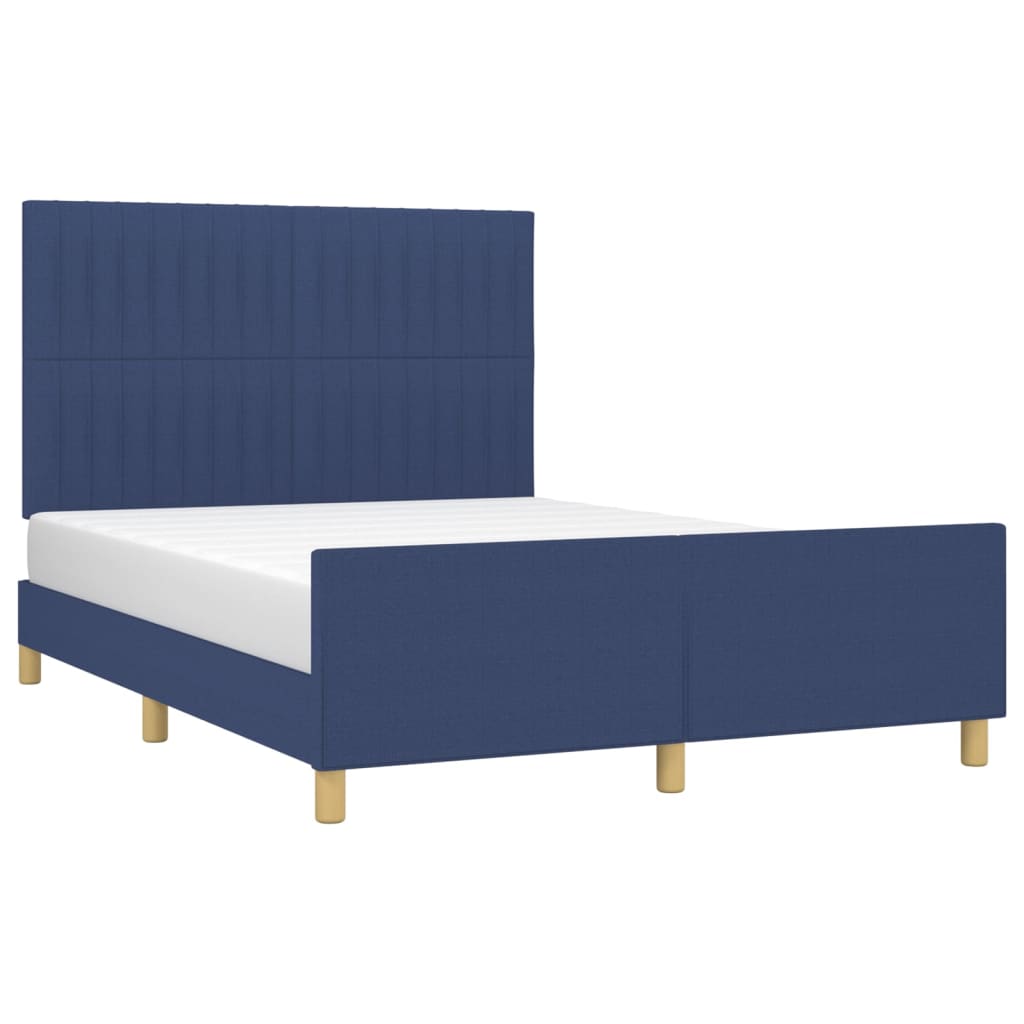Bedframe zonder matras stof blauw 140x200 cm is nu te koop bij PeponiXL, paradijselijk wonen!