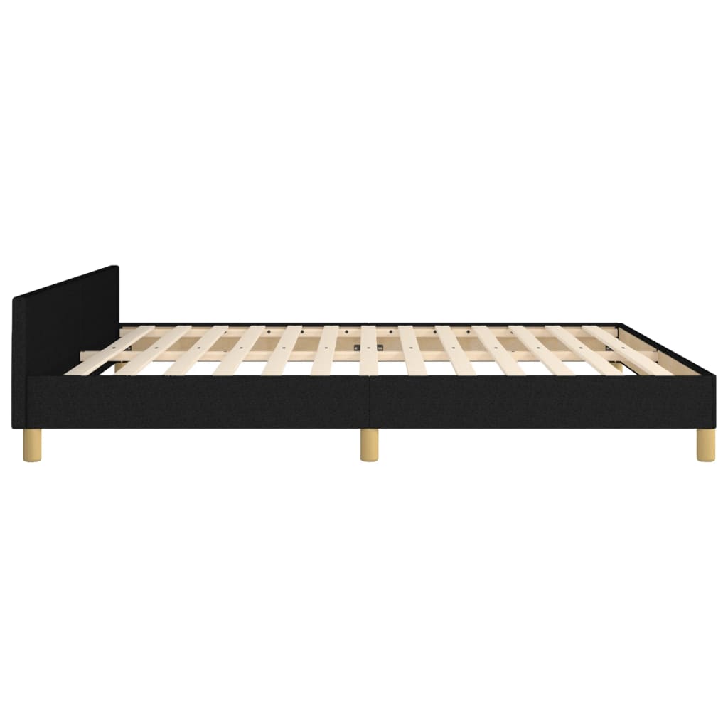 Bedframe zonder matras stof zwart 160x200 cm is nu te koop bij PeponiXL, paradijselijk wonen!
