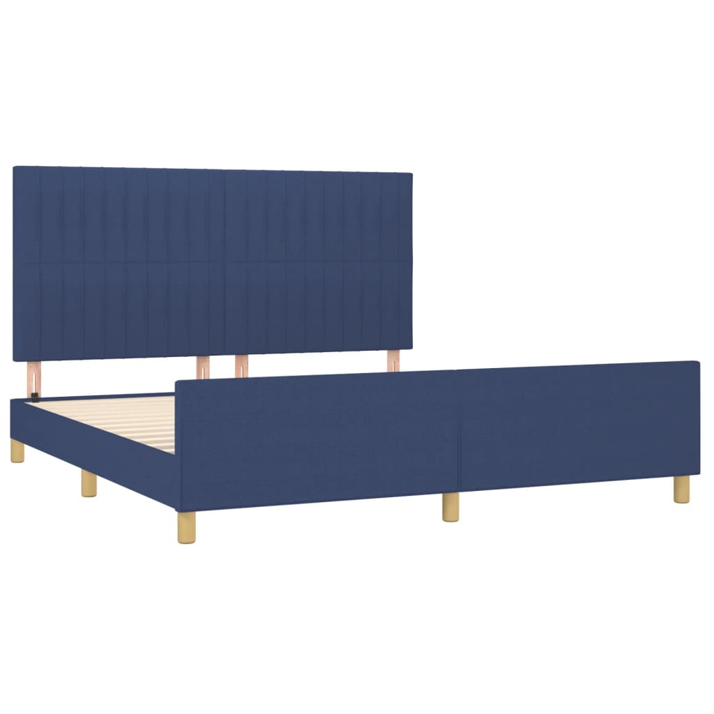 Bedframe zonder matras stof blauw 160x200 cm is nu te koop bij PeponiXL, paradijselijk wonen!